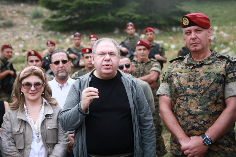 Cedar tree in memory of the Lebanese Commandos Regiment founder